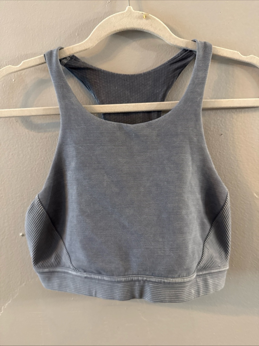 Lululemon Ebb To Train Grey Sports Bra Size M Chambray Y26
